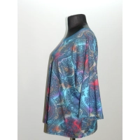 Bluzka Oversize z hinduskim wzorem - odcienie niebieskiego